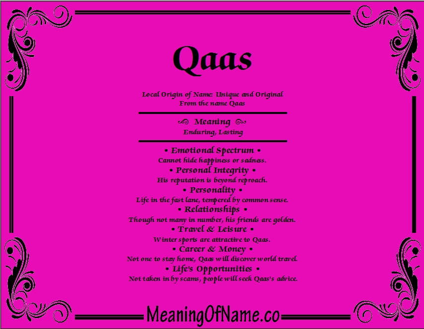 Meaning of Name Qaas