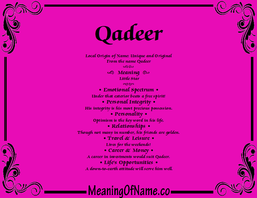 Meaning of Name Qadeer
