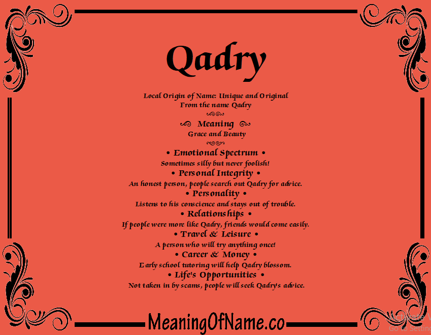 Meaning of Name Qadry