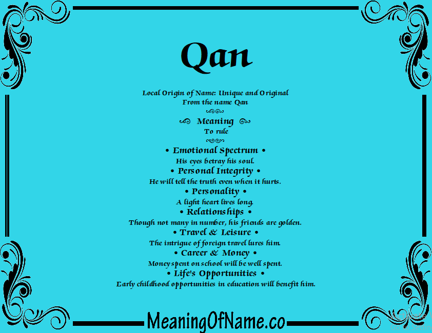 Meaning of Name Qan