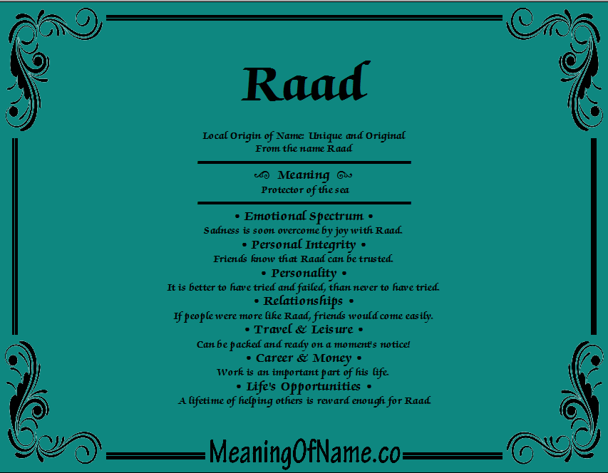 Meaning of Name Raad