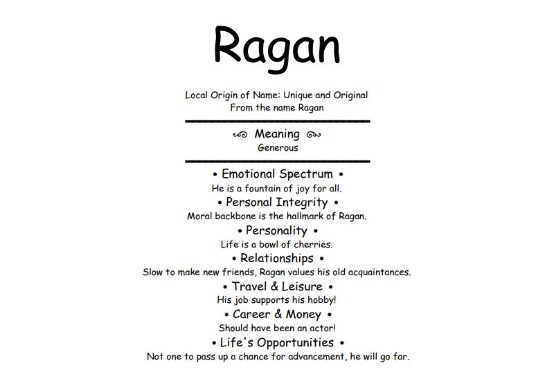 Meaning of Name Ragan