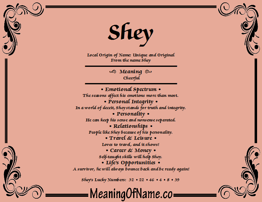 Shey Meaning of Name