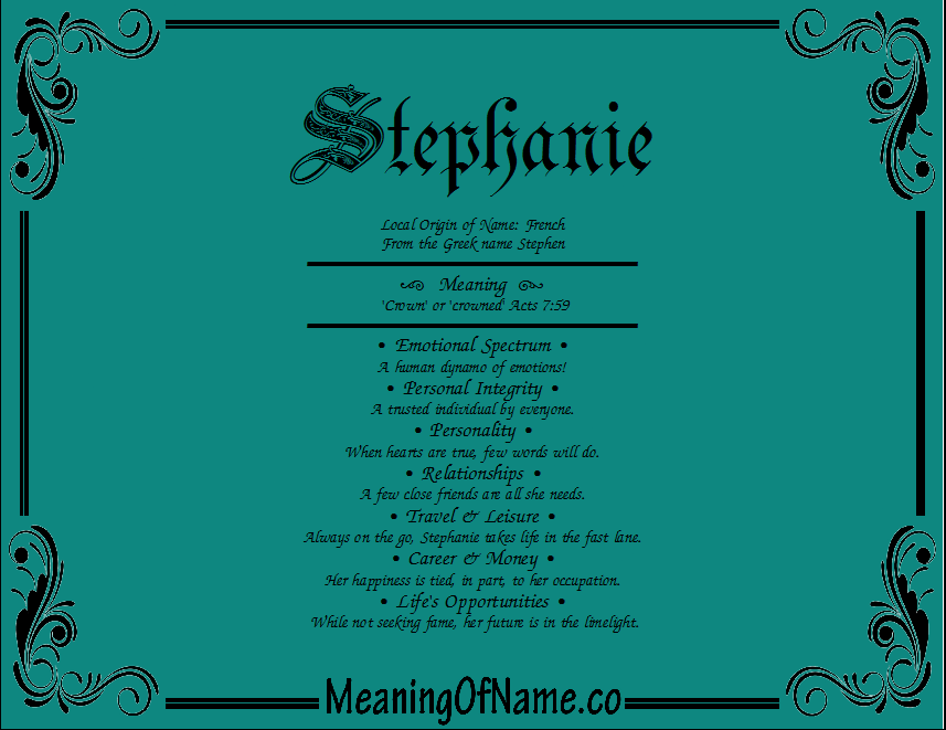 Meaning of Name Stephanie