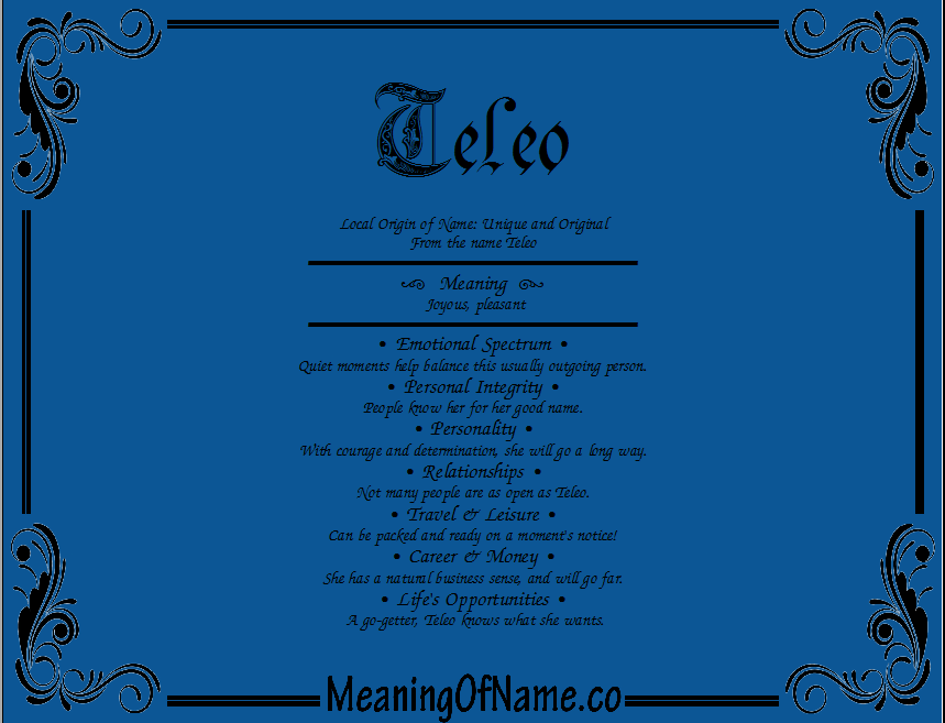 Meaning of Name Teleo