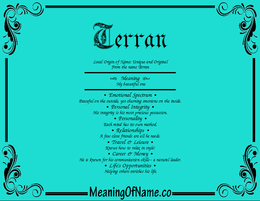 Meaning of Name Terran