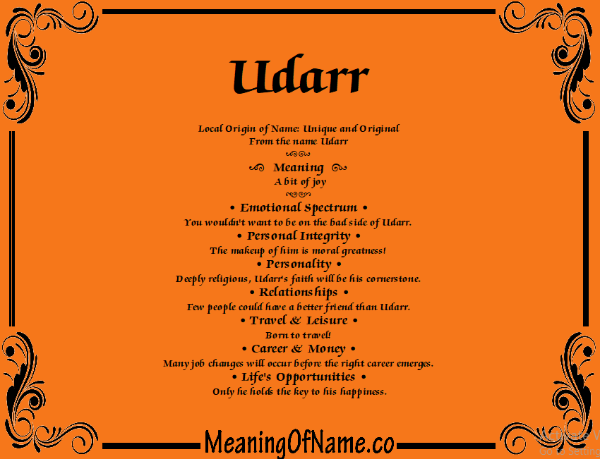 Meaning of Name Udarr