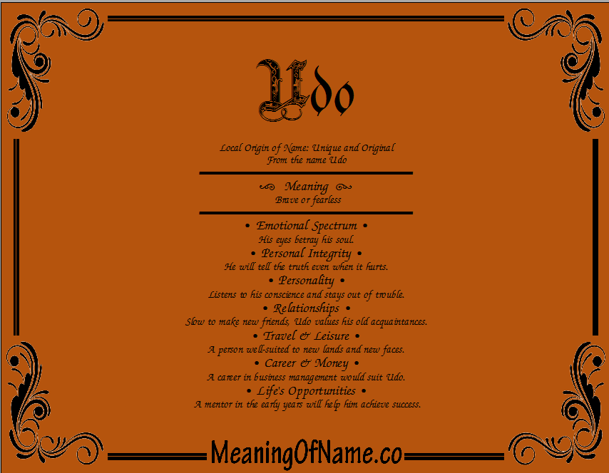 Meaning of Name Udo