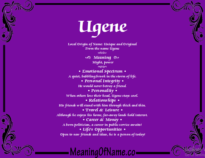 Meaning of Name Ugene