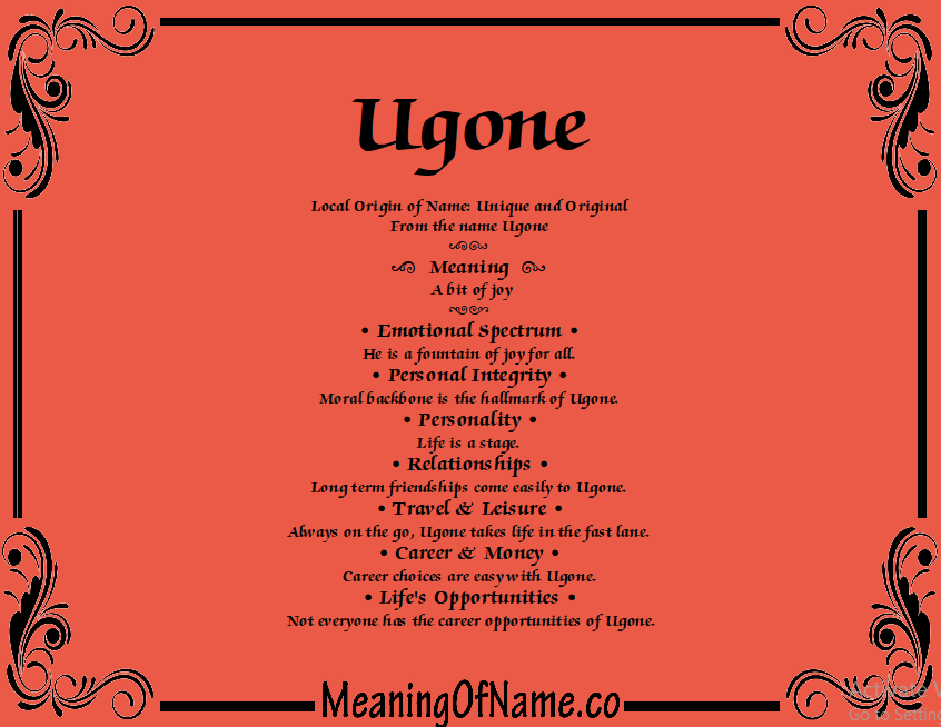 Meaning of Name Ugone