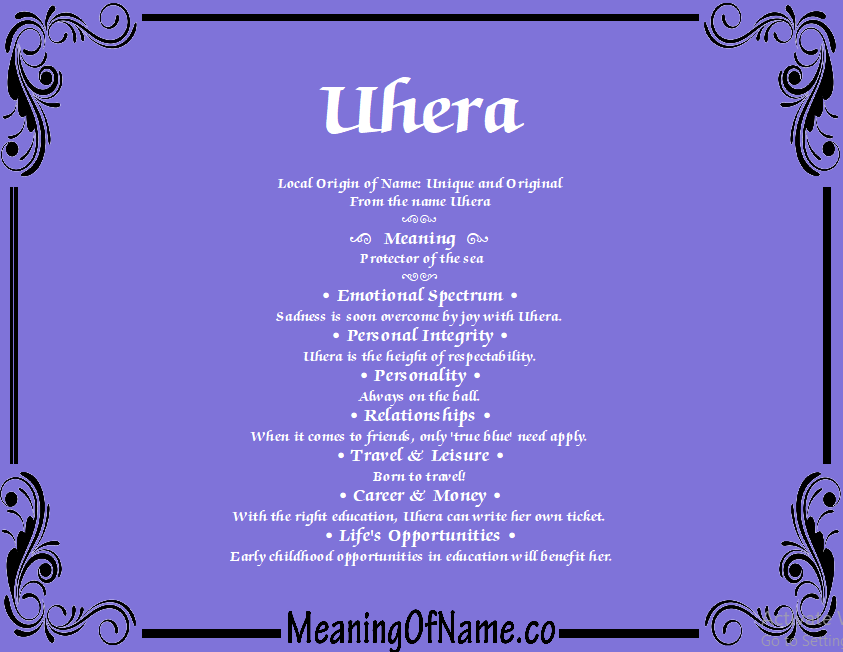 Meaning of Name Uhera