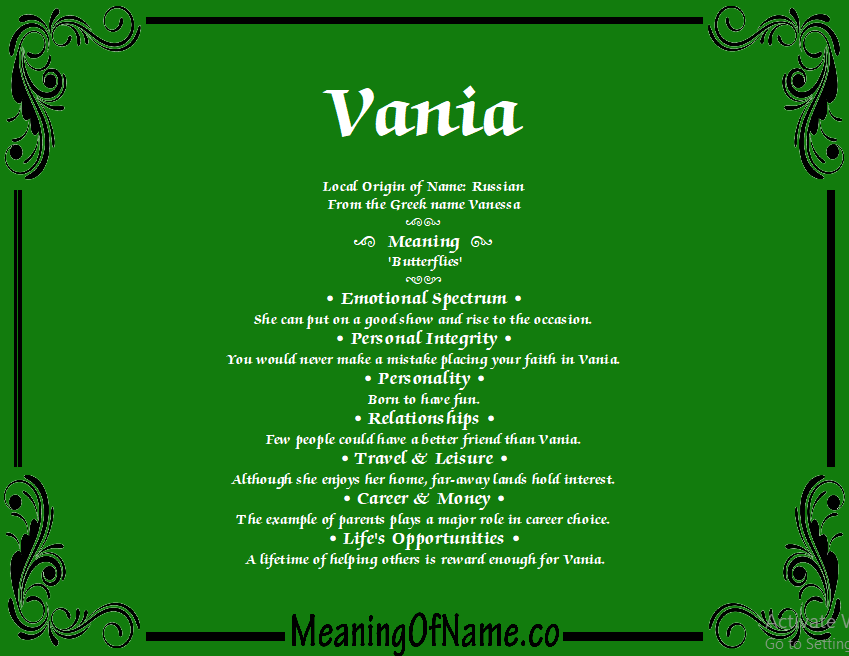 Meaning Of Vania Meaning Of Rose T Shirts Meaning Of
