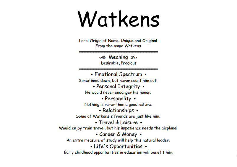 Meaning of Name Watkens
