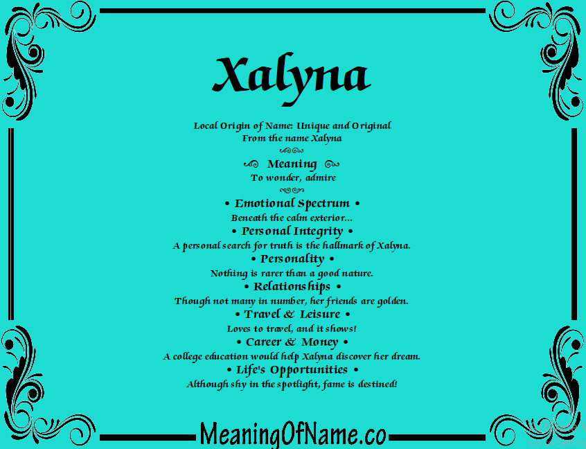 Meaning of Name Xalyna