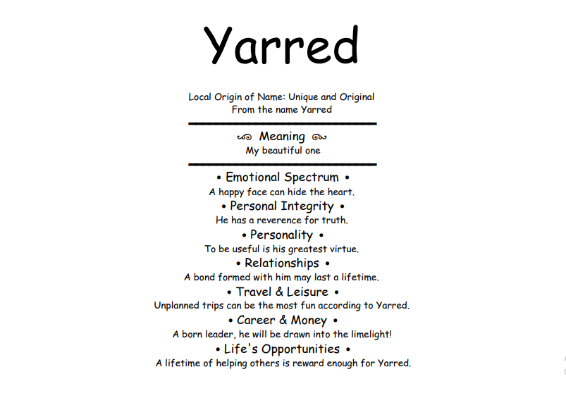 Meaning of Name Yarred