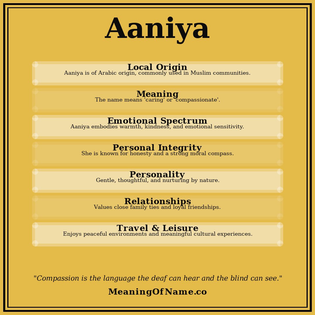 Aaniya name meaning poster