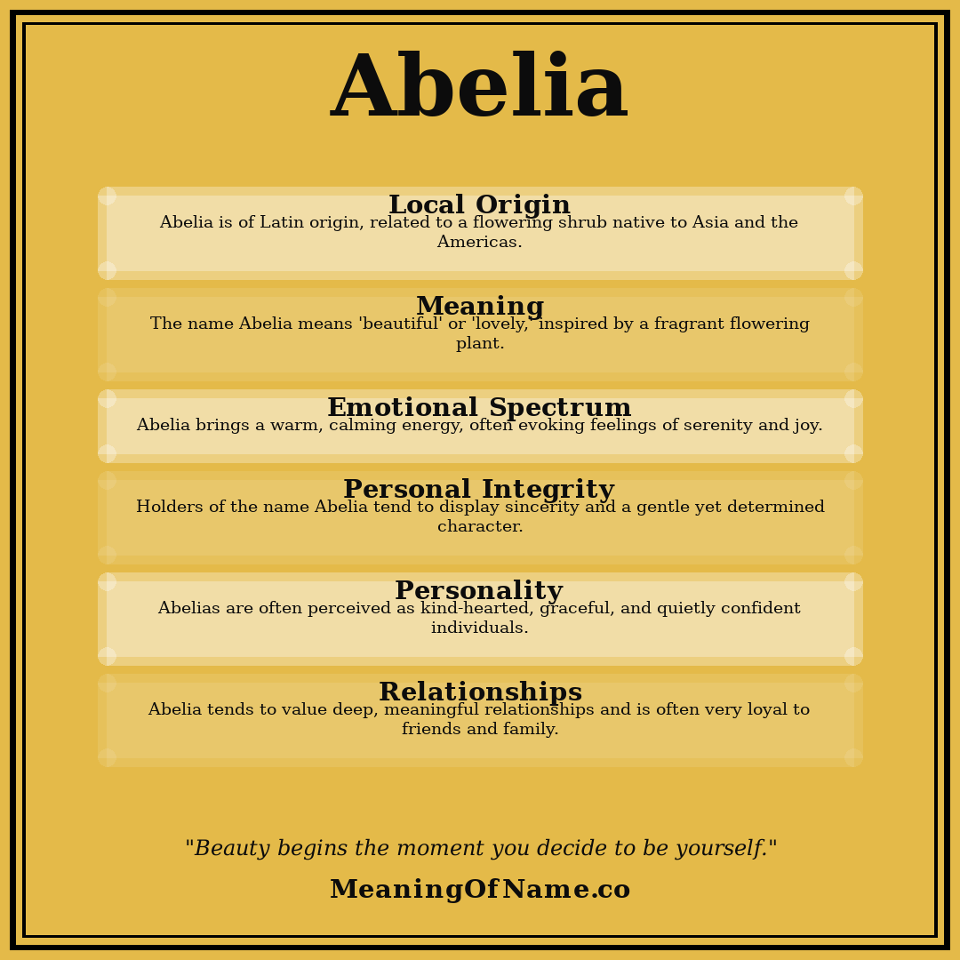 Abelia name meaning poster
