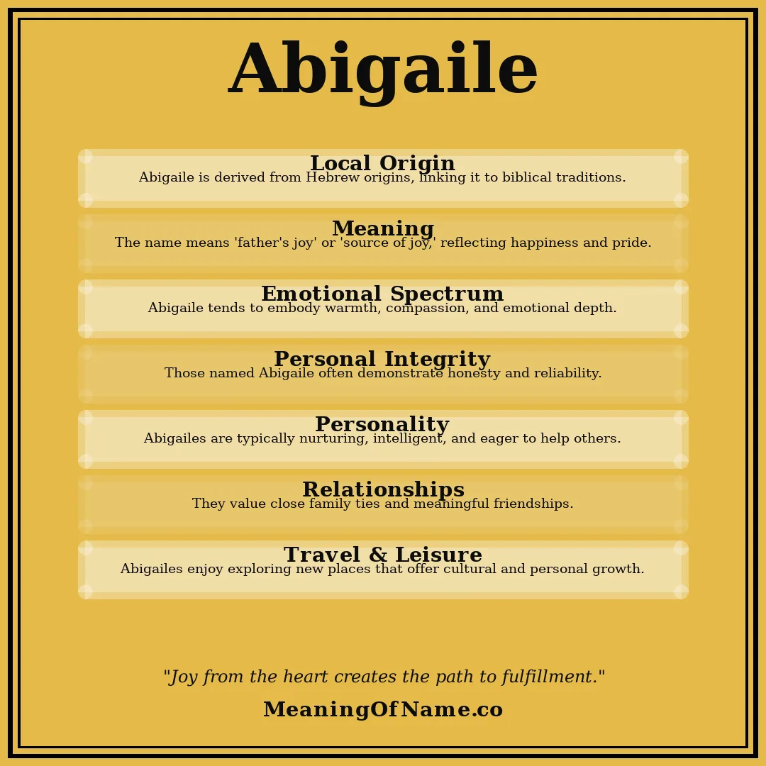 Abigaile name meaning poster