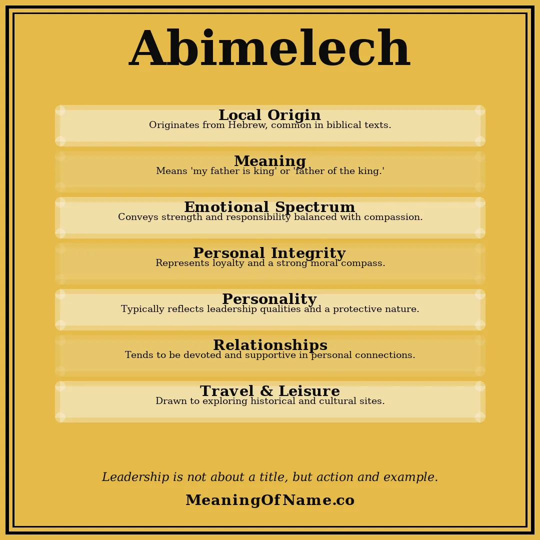 Abimelech name meaning poster