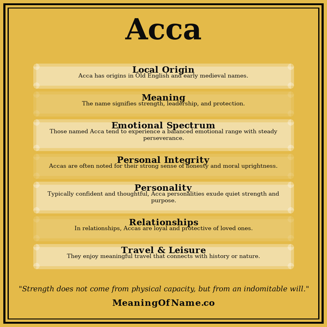 Acca name meaning poster