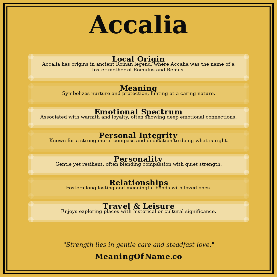 Accalia name meaning poster