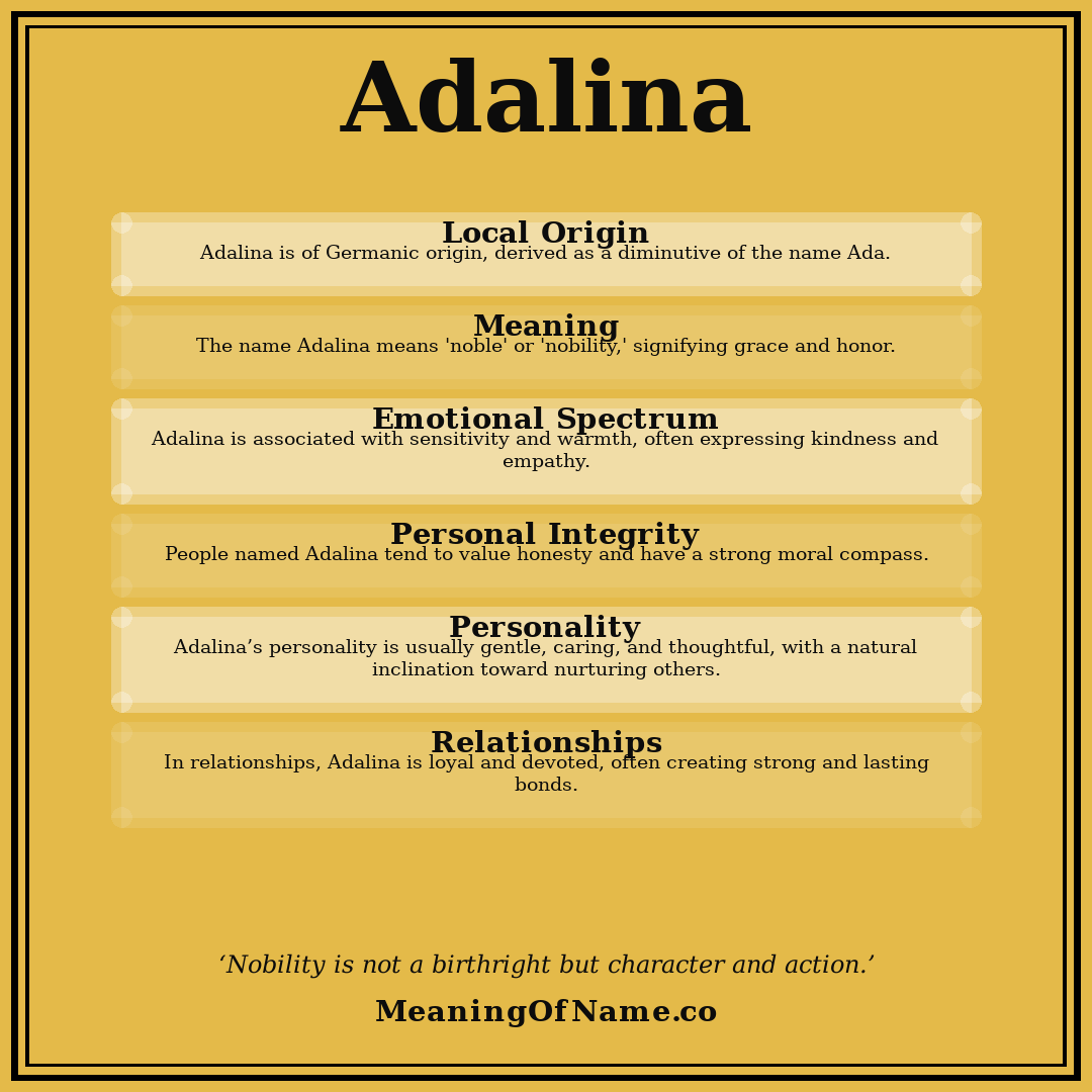 Adalina name meaning poster