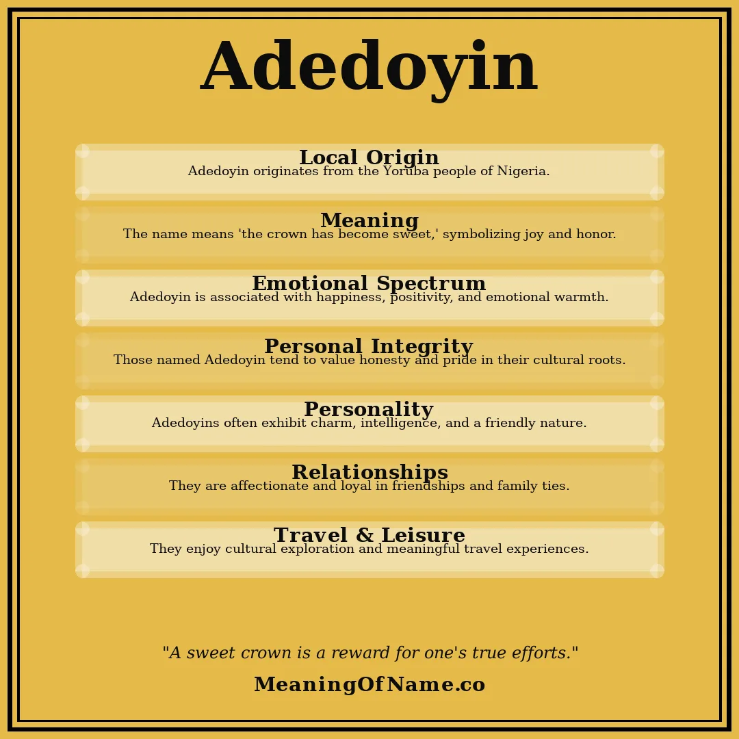 Adedoyin name meaning poster