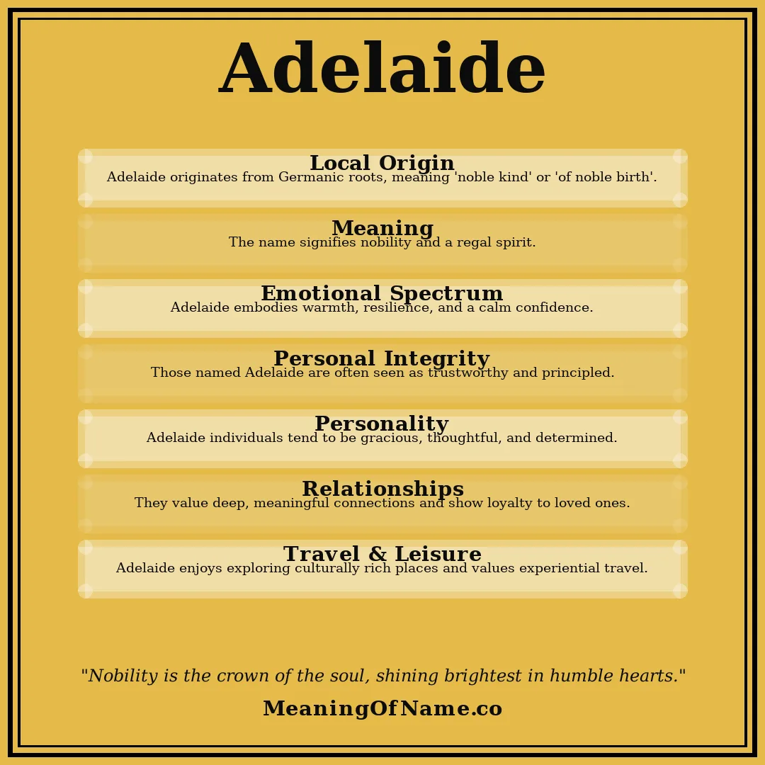 Adelaide name meaning poster