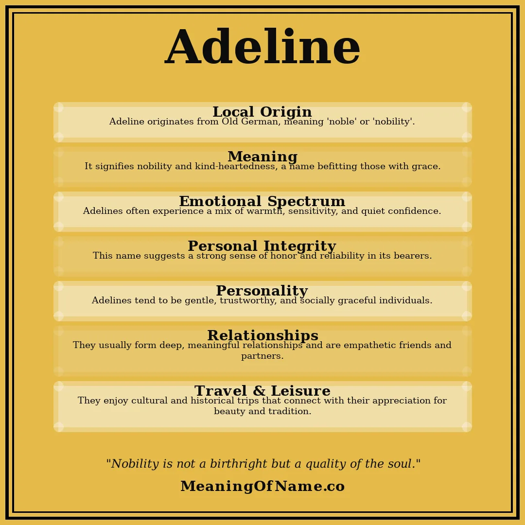 Adeline name meaning poster