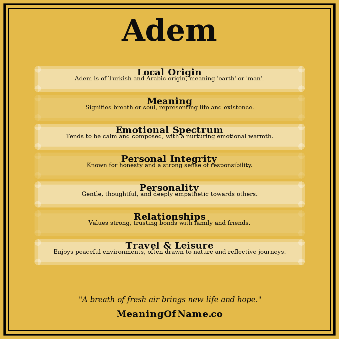 Adem name meaning poster