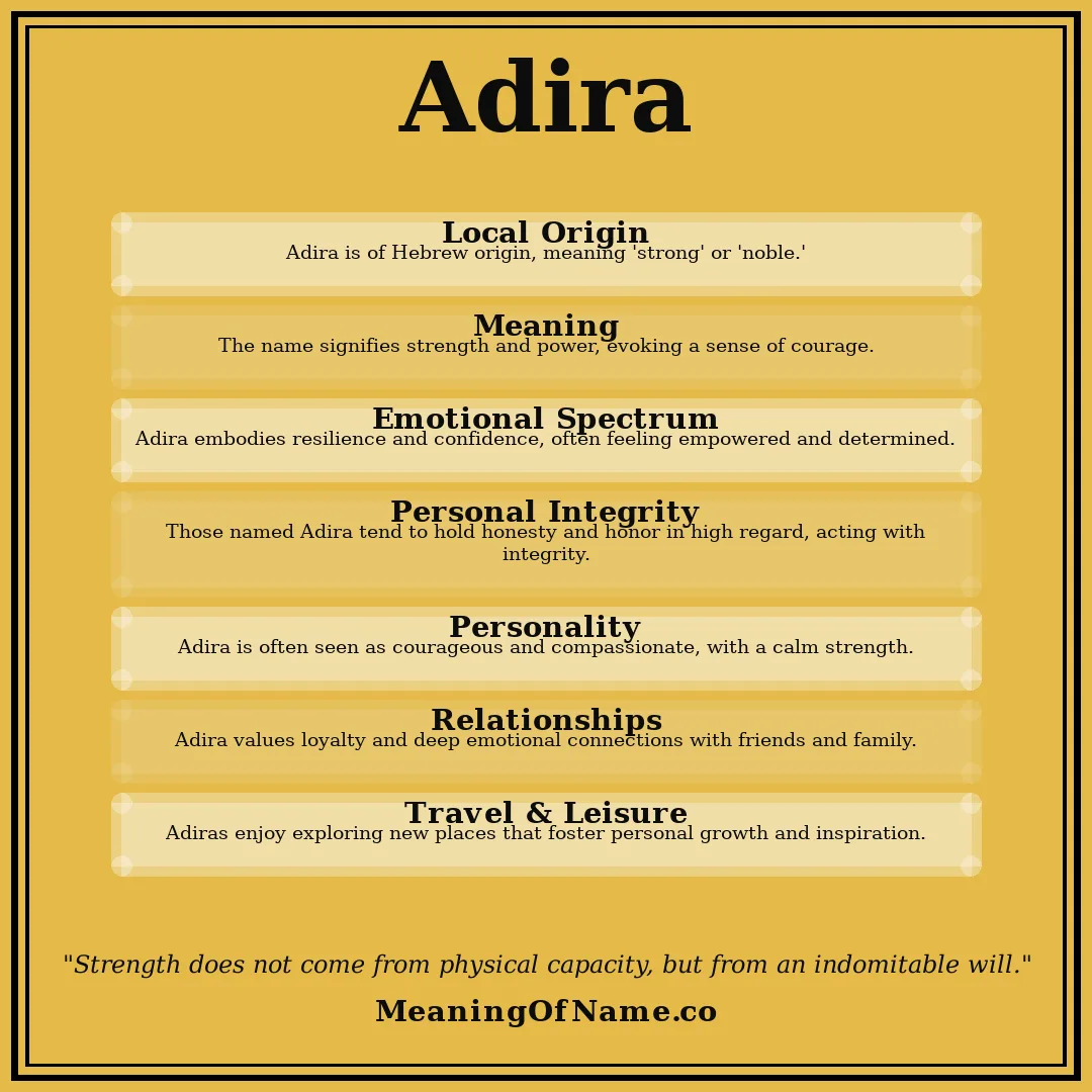 Adira name meaning poster
