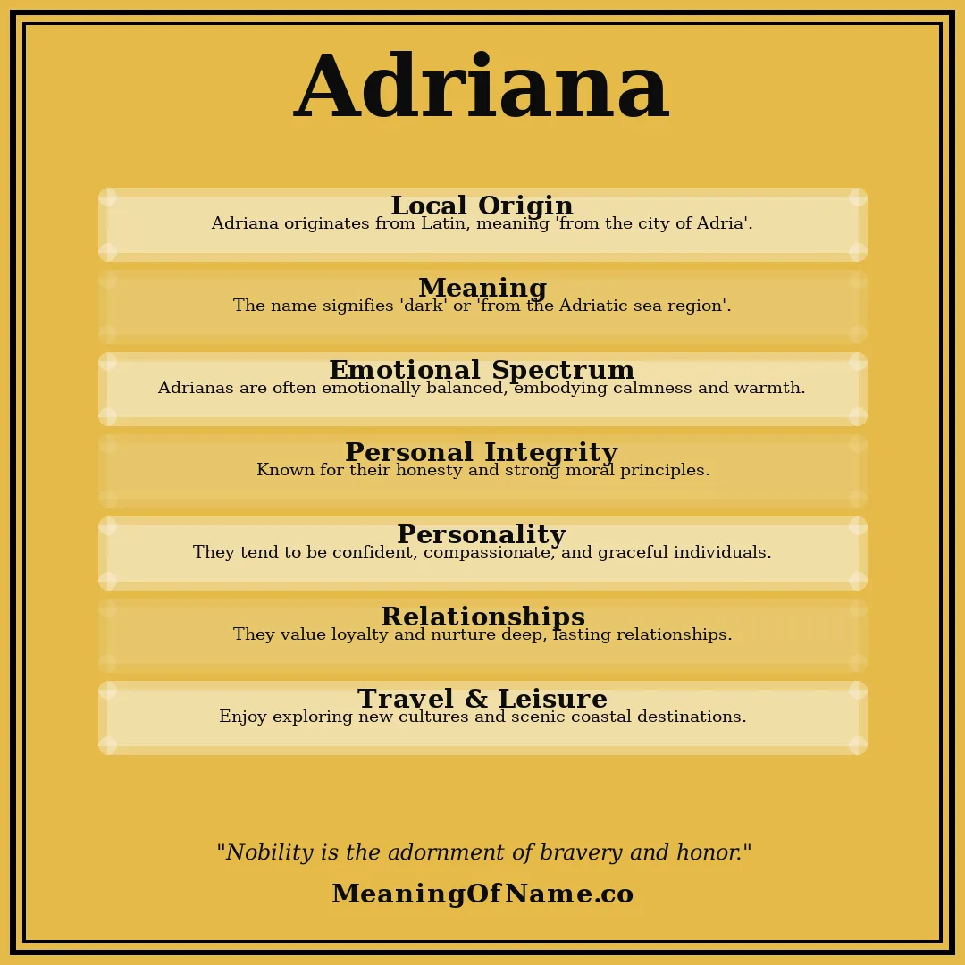 Adriana name meaning poster