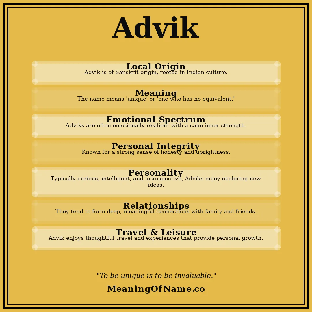 Advik name meaning poster