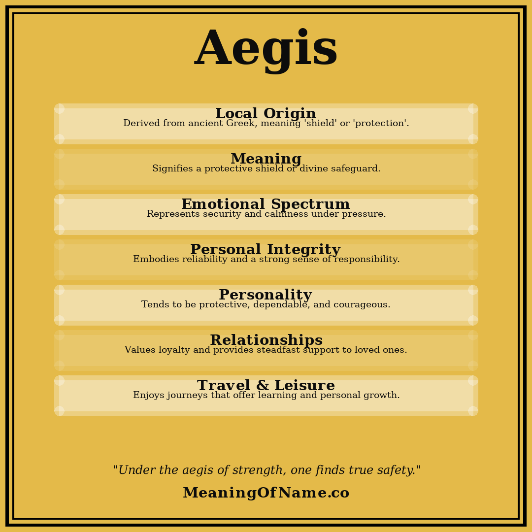 Aegis name meaning poster