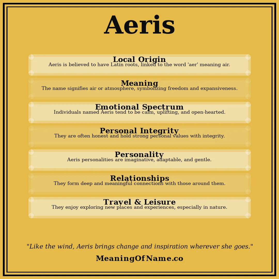 Aeris name meaning poster