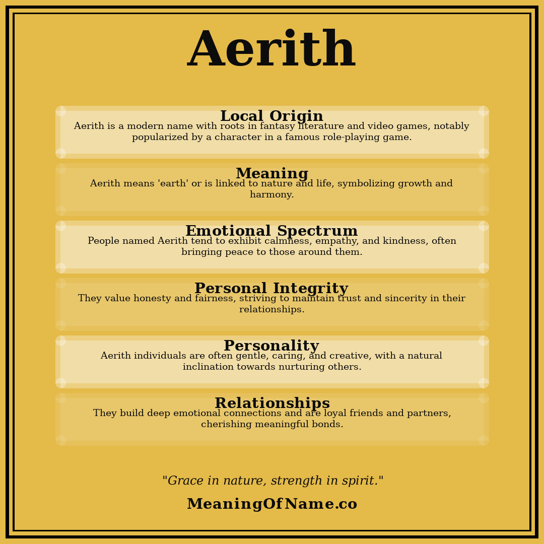 Aerith name meaning poster