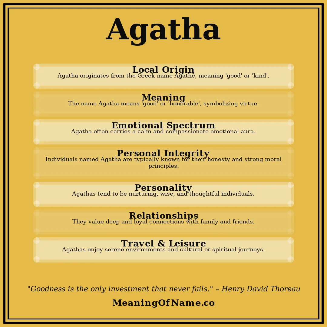 Agatha name meaning poster