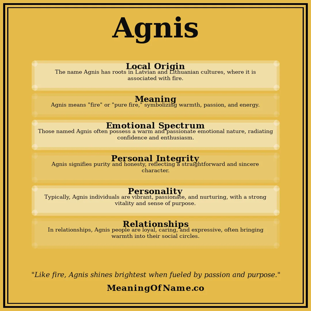 Agnis name meaning poster