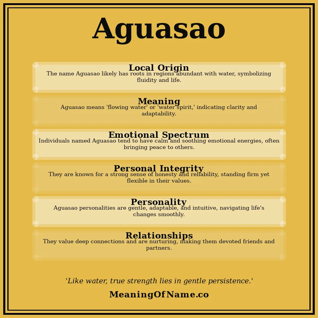 Aguasao name meaning poster
