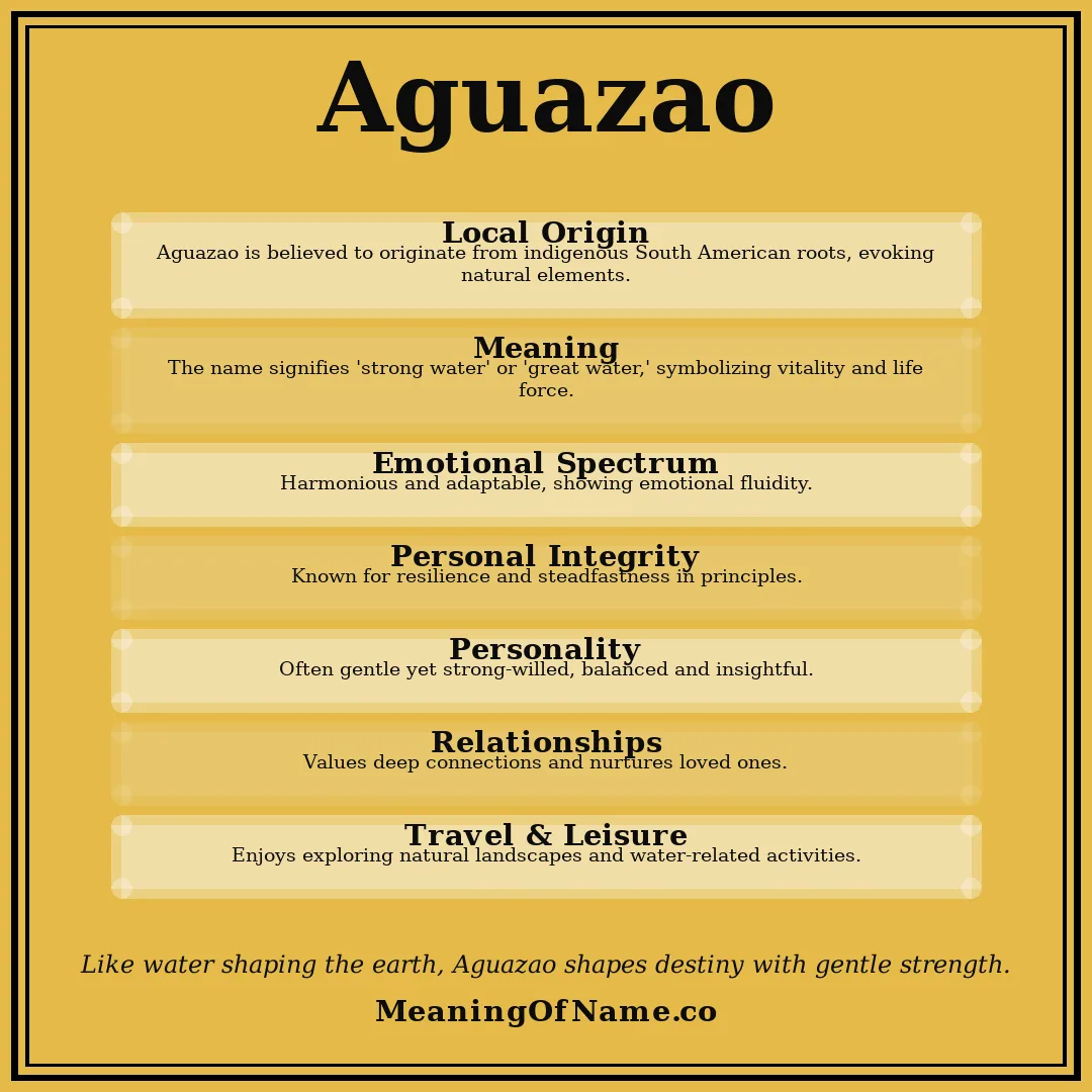 Aguazao name meaning poster