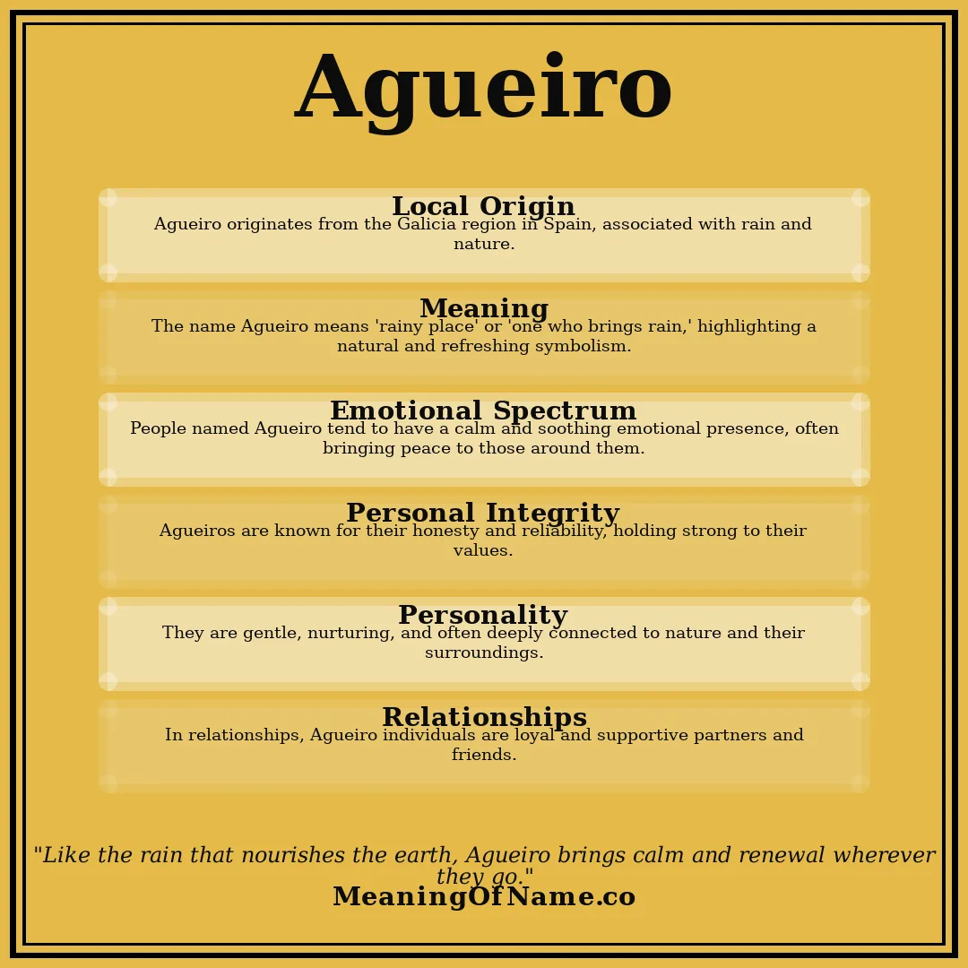 Agueiro name meaning poster