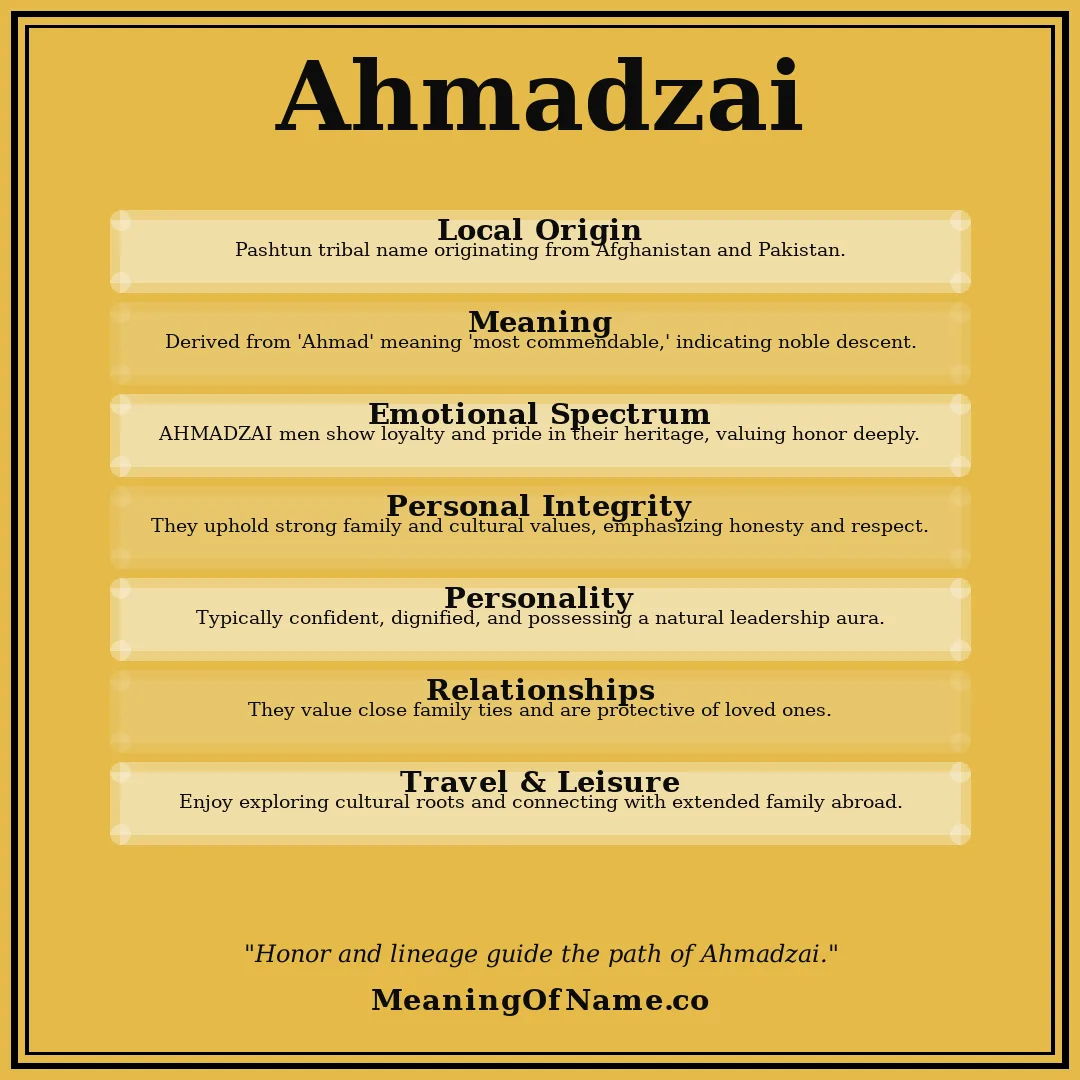 Ahmadzai name meaning poster