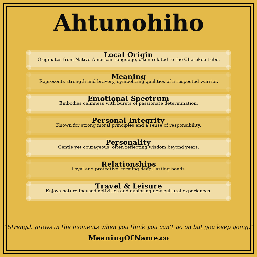 Ahtunohiho name meaning poster