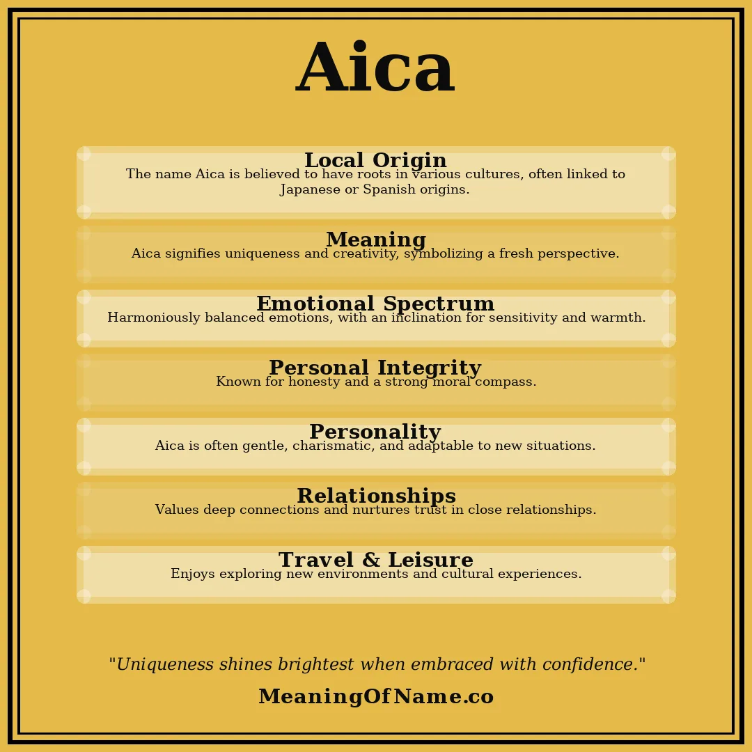 Aica name meaning poster