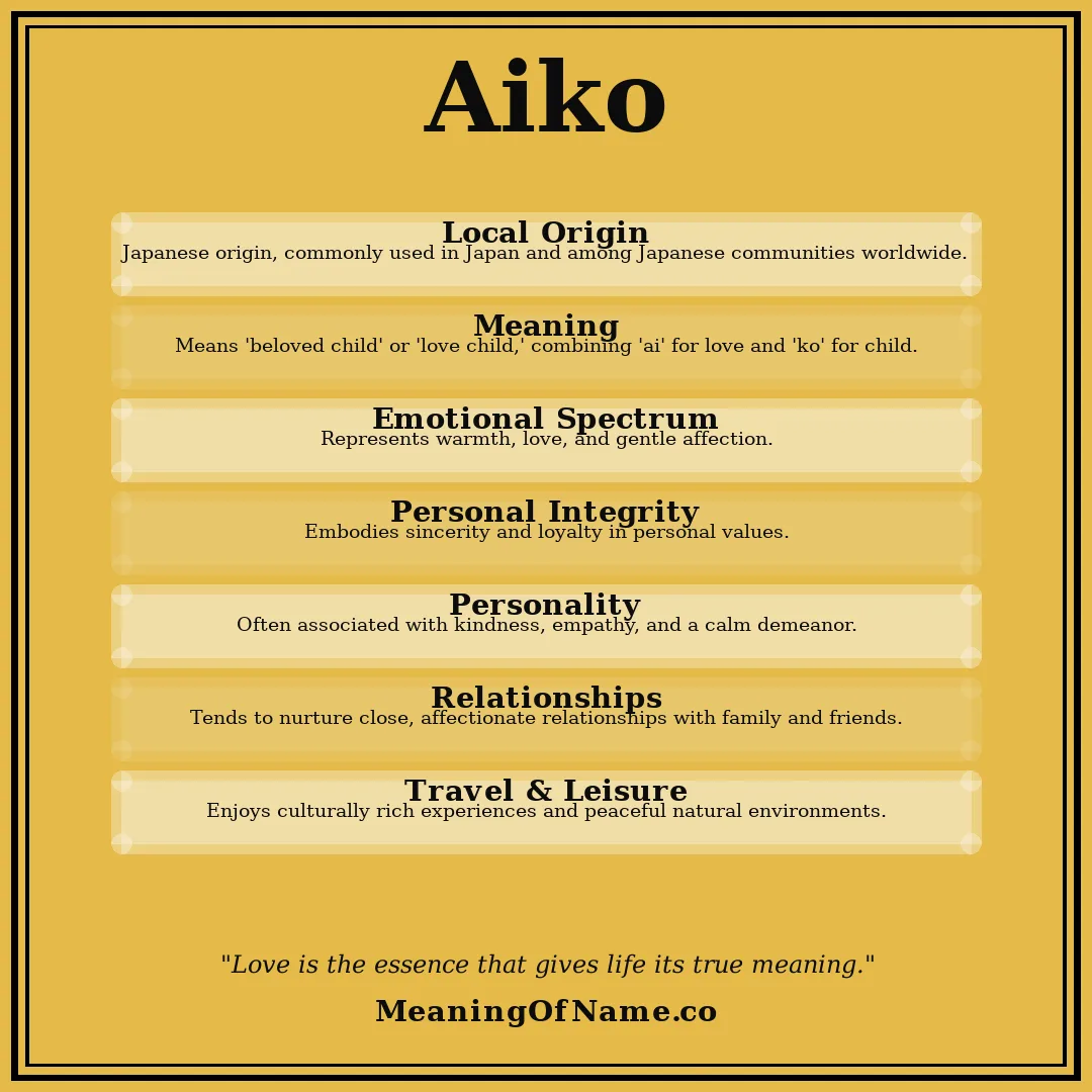 Aiko name meaning poster