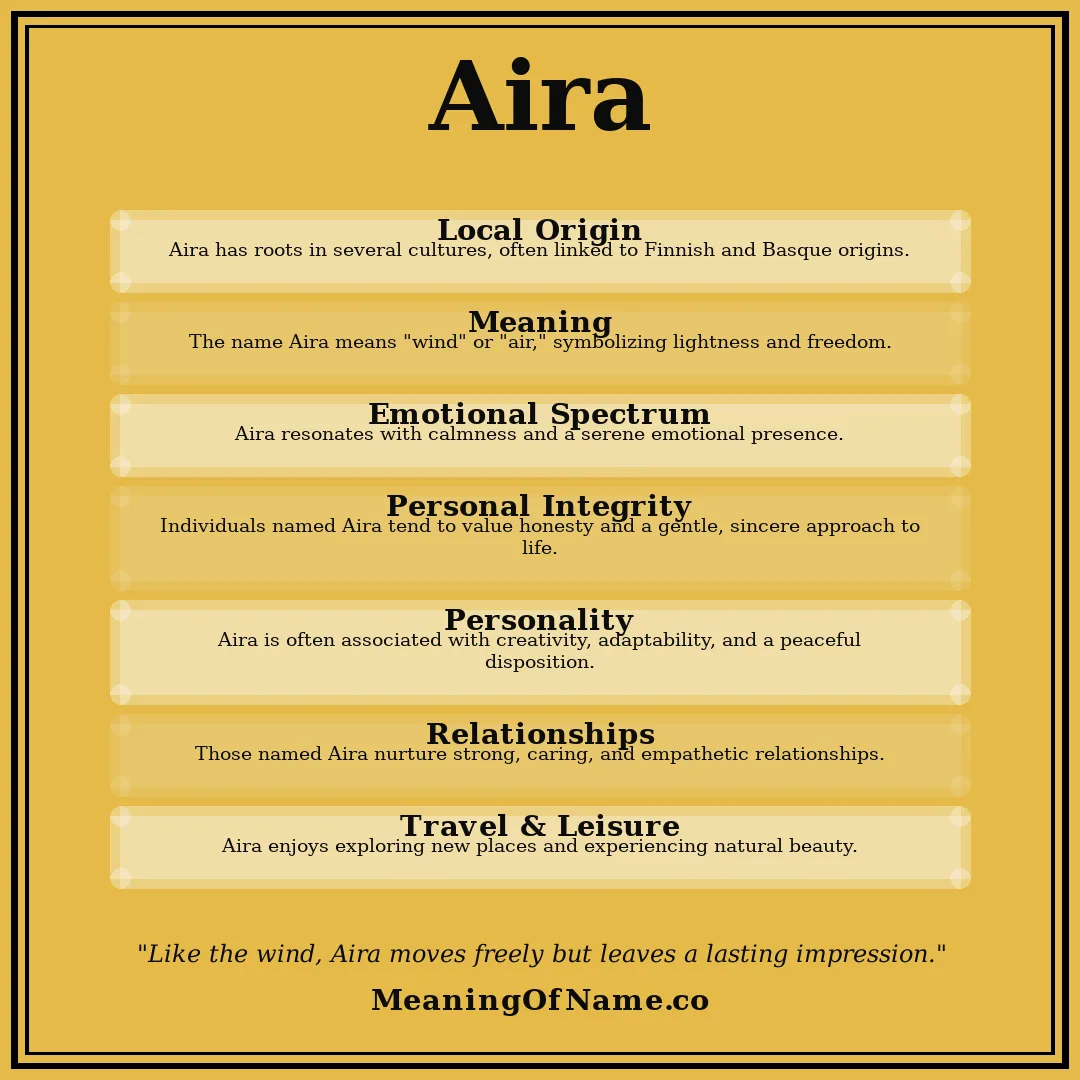 Aira name meaning poster