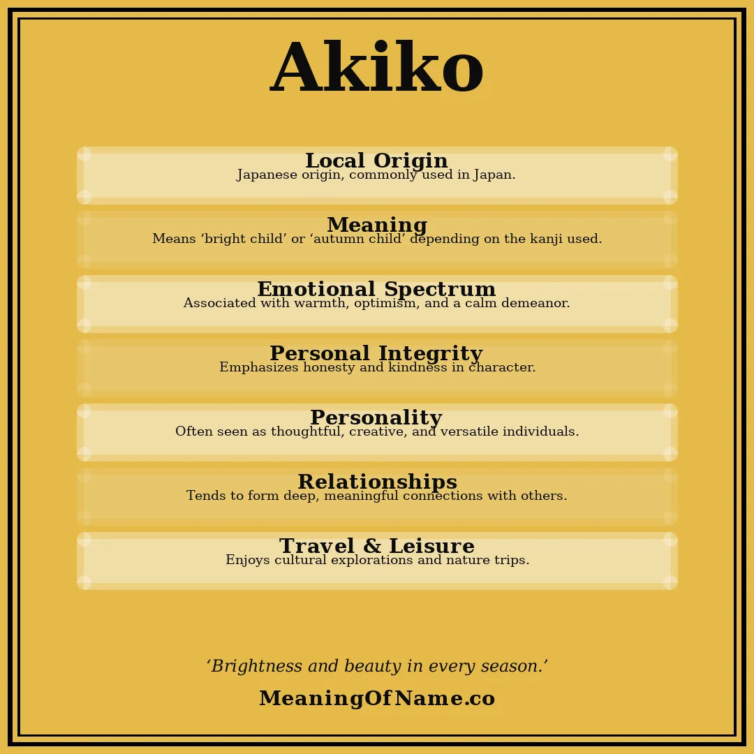 Akiko name meaning poster