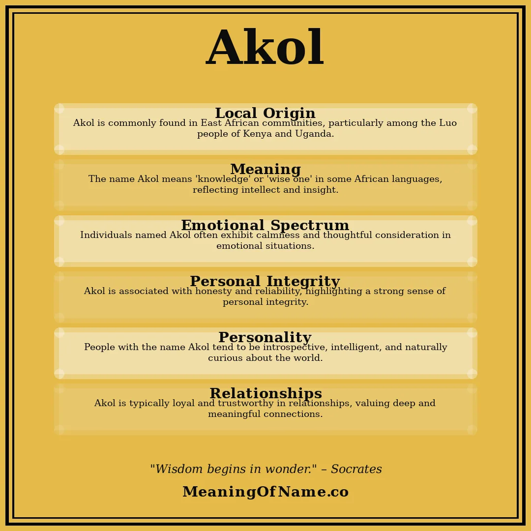 Akol name meaning poster