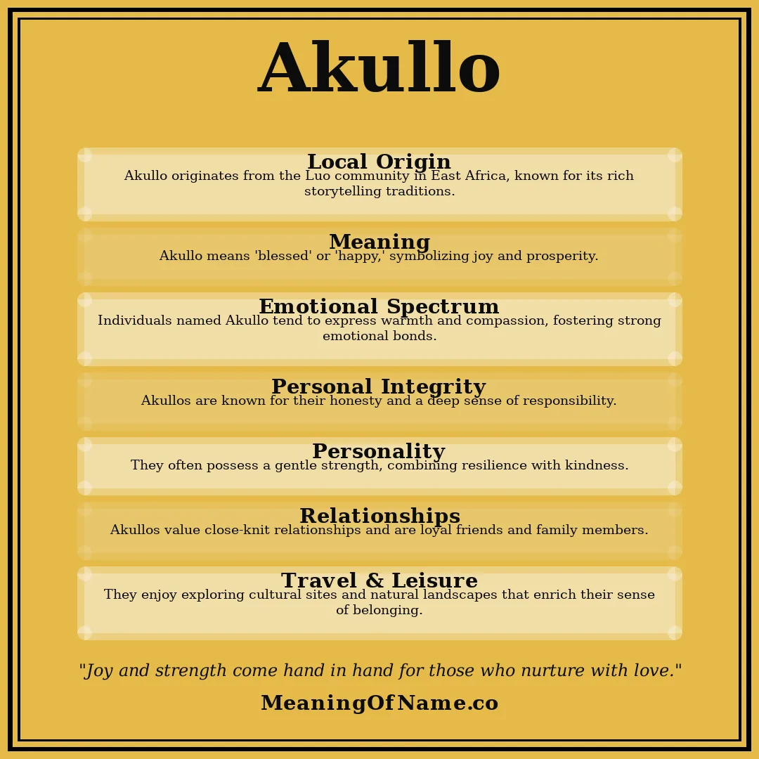 Akullo name meaning poster