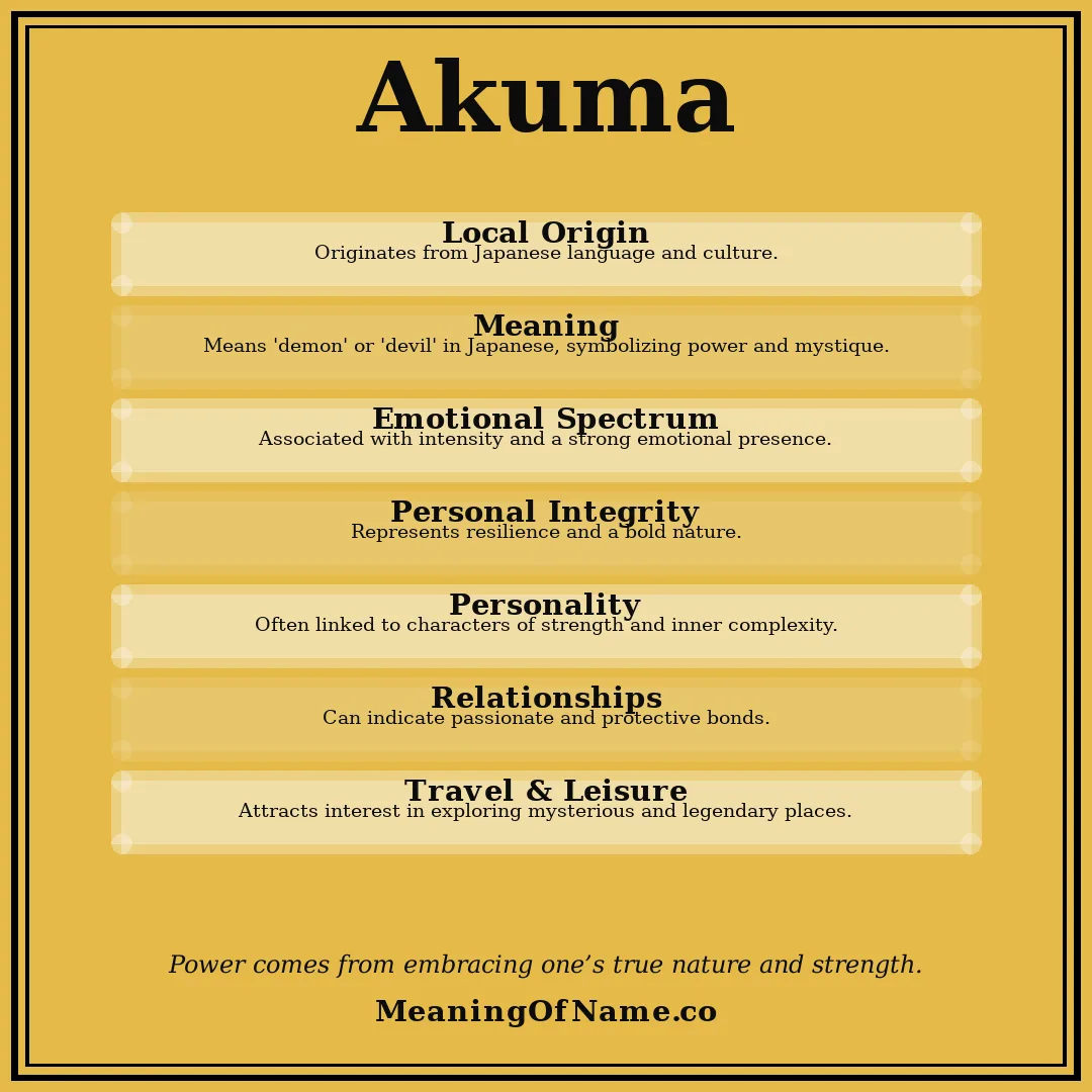 Akuma name meaning poster